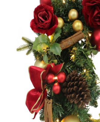 Puleo 10" Pre-Lit Artificial Adorned Battery-Operated Garland