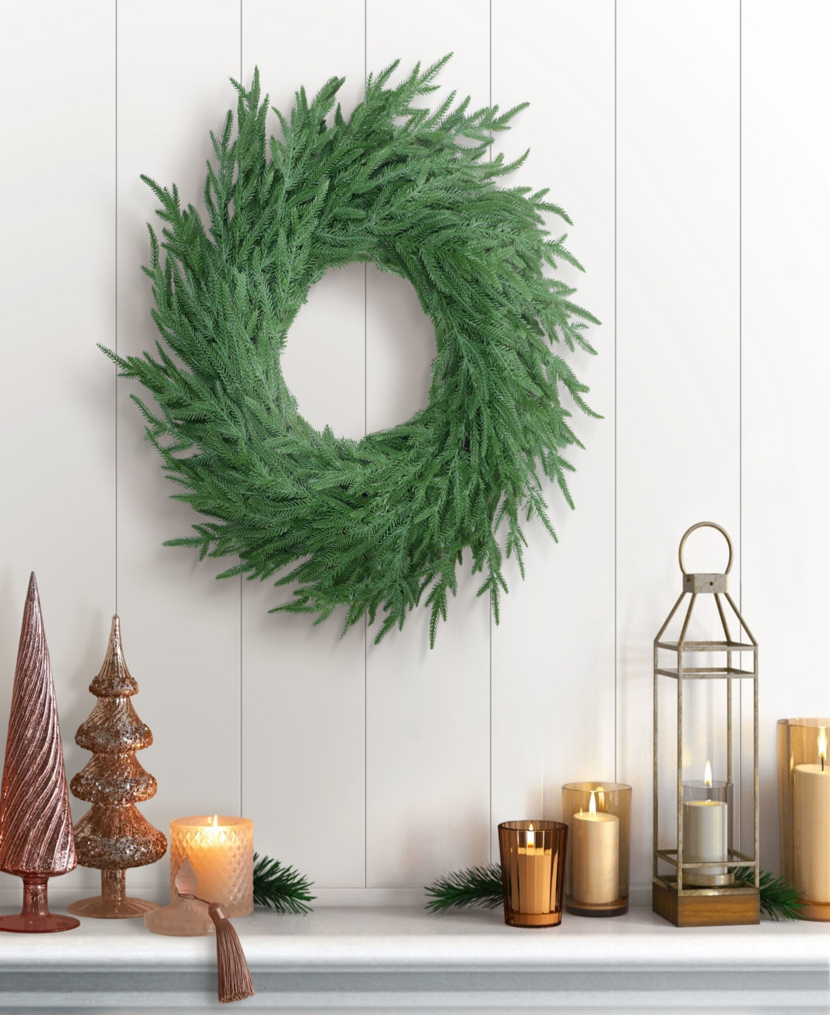 Puleo 24" Soft Unlit Artificial Christmas Wreath In Green
