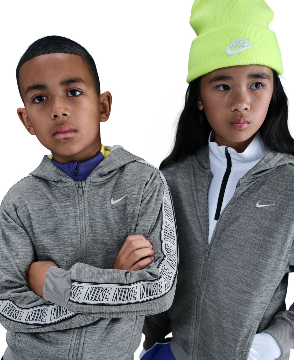 Nike Big Boys And Big Girls 4-20 Full-zip Hoodie Sweatshirt In Gray