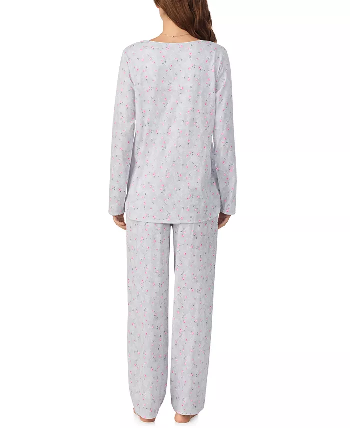 Women's Brushed Cotton Jersey Long Sleeve Pajama Set - thumbnail 8