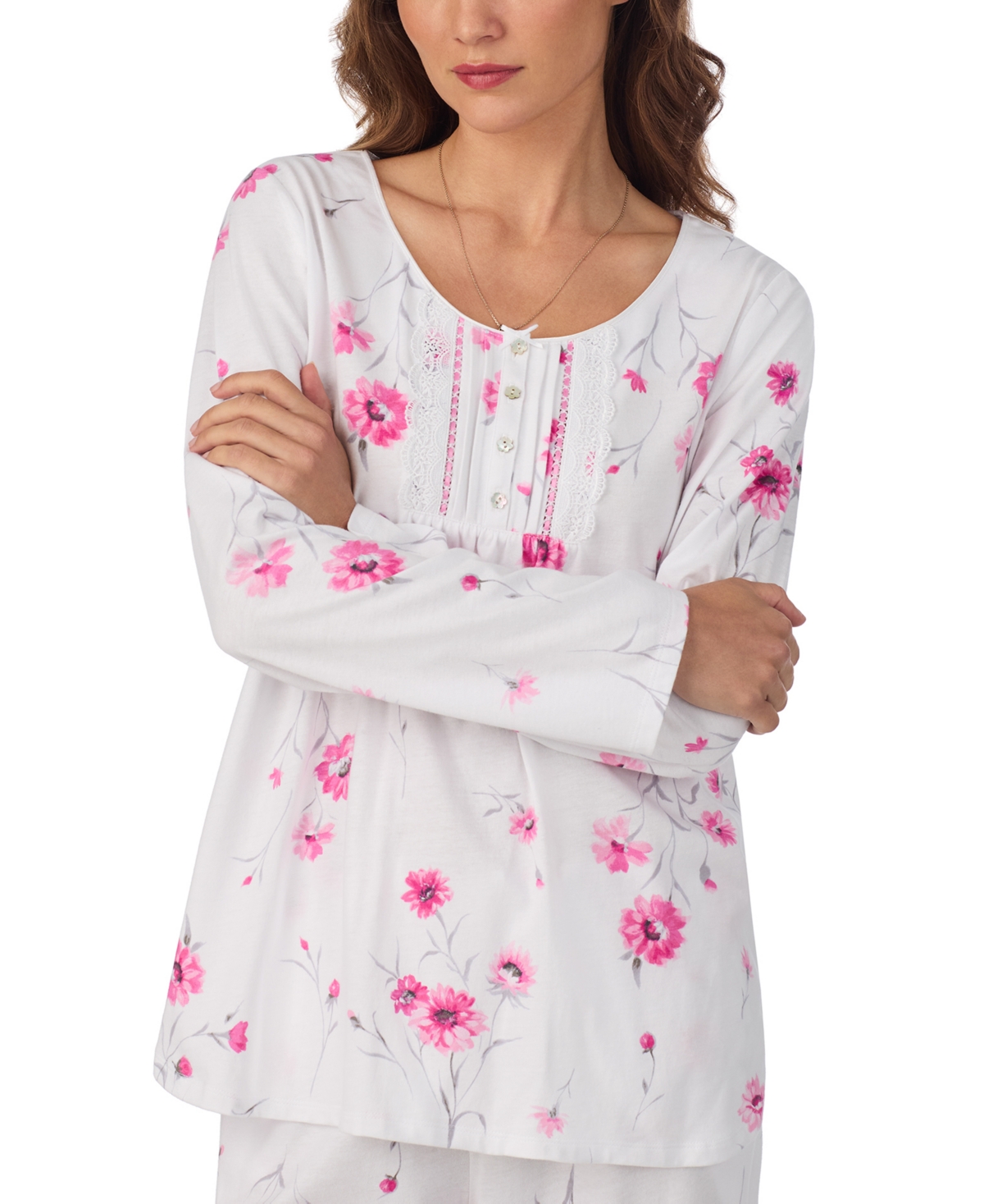 Eileen West Women's Brushed Cotton Jersey Long Sleeve Pajama Set In Animal Print