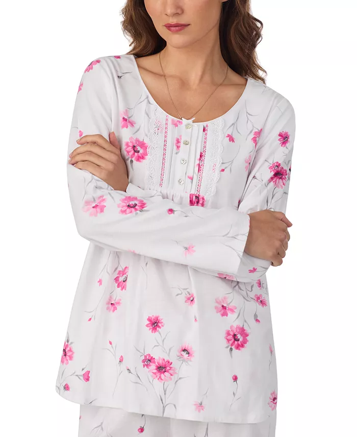 Women's Brushed Cotton Jersey Long Sleeve Pajama Set - thumbnail 3