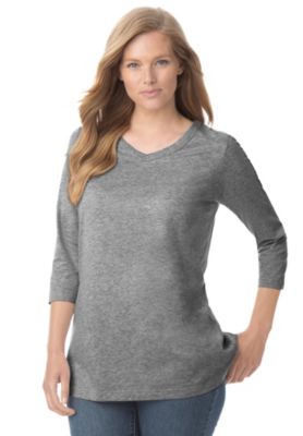 Women's Within Perfect Three-Quarter Sleeve V-Neck Tee