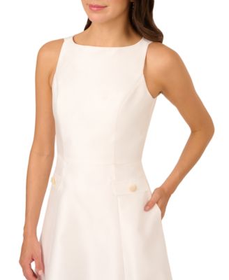 Women's Sleeveless Button Mikado Dress