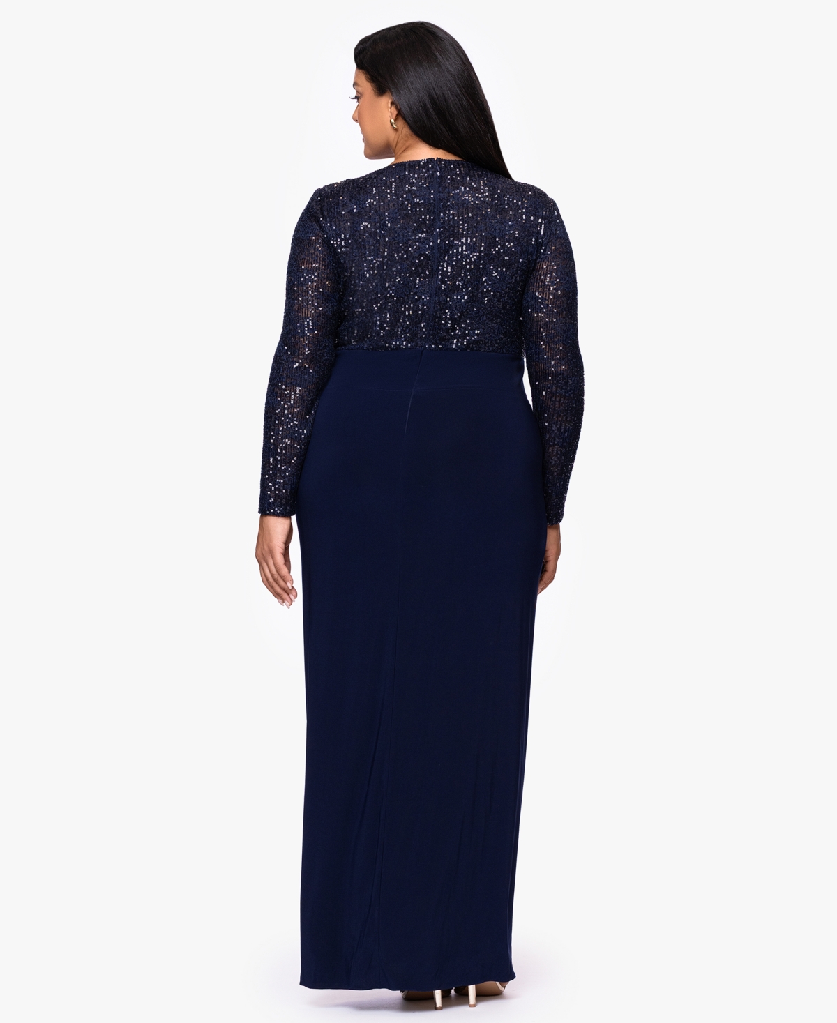 B & A By Betsy And Adam Plus Size Wrap Skirt Dress In Blue