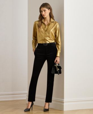 Women's Classic Fit Metallic Chiffon Shirt