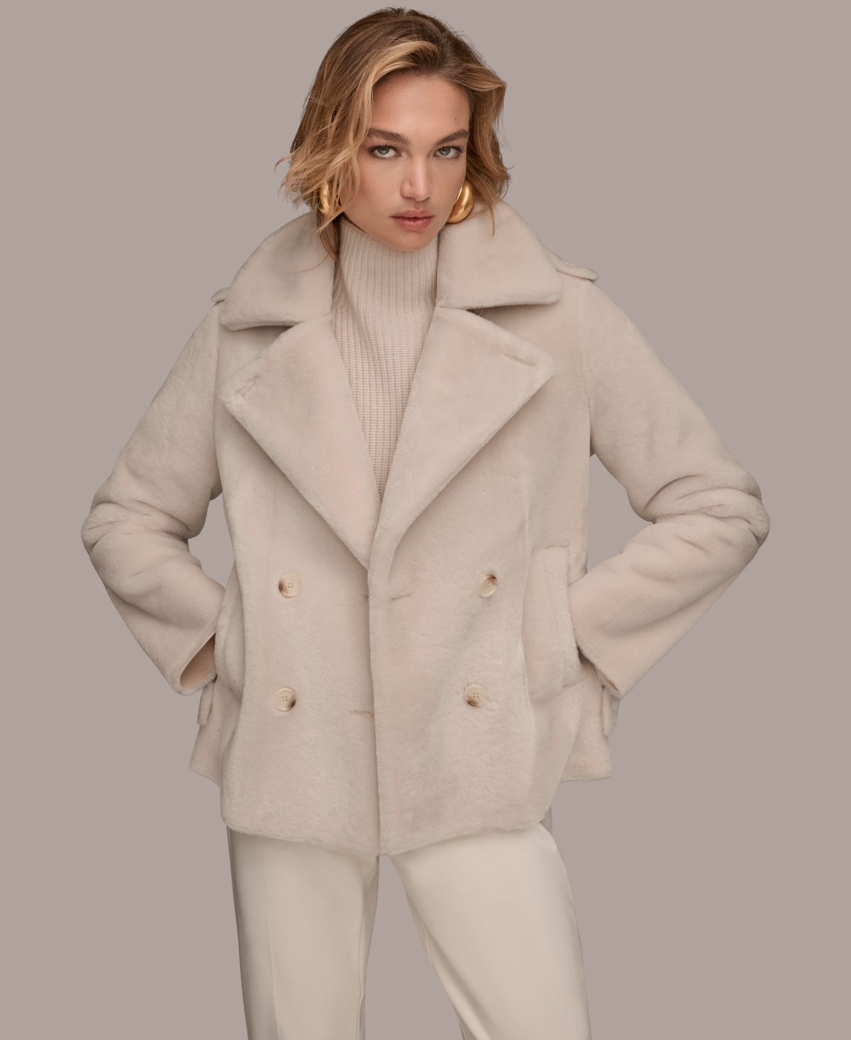Donna Karan Women's Double-breasted Coat In Neutral