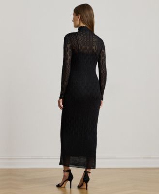 Women's Pointelle-Knit Turtleneck Sweater Dress