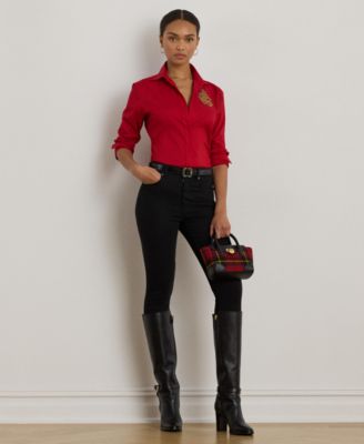 Women's Logo Detail Point Collar Shirt