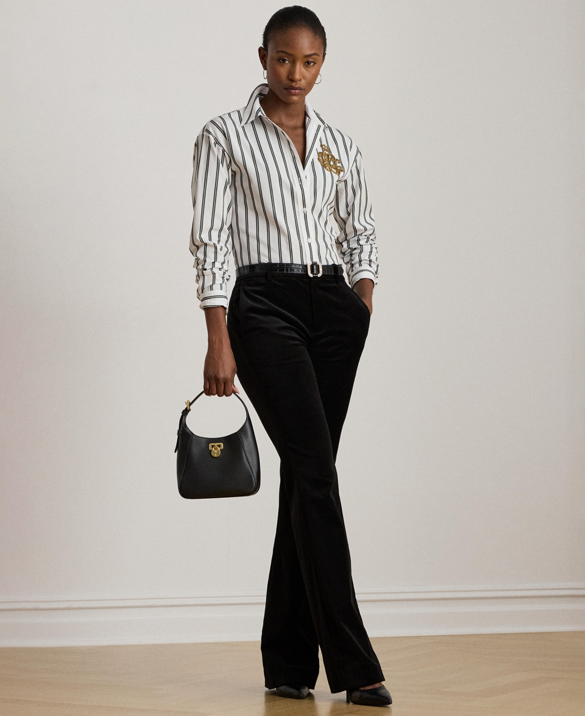Ralph Lauren Relaxed Fit Striped Cotton Shirt In White