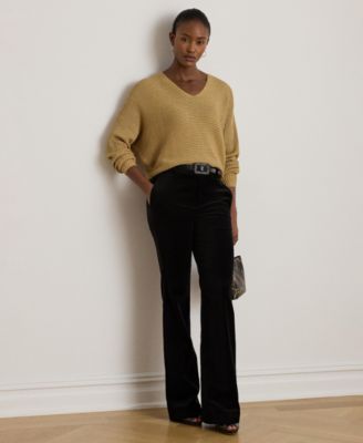 Women's Metallic V-Neck Sweater