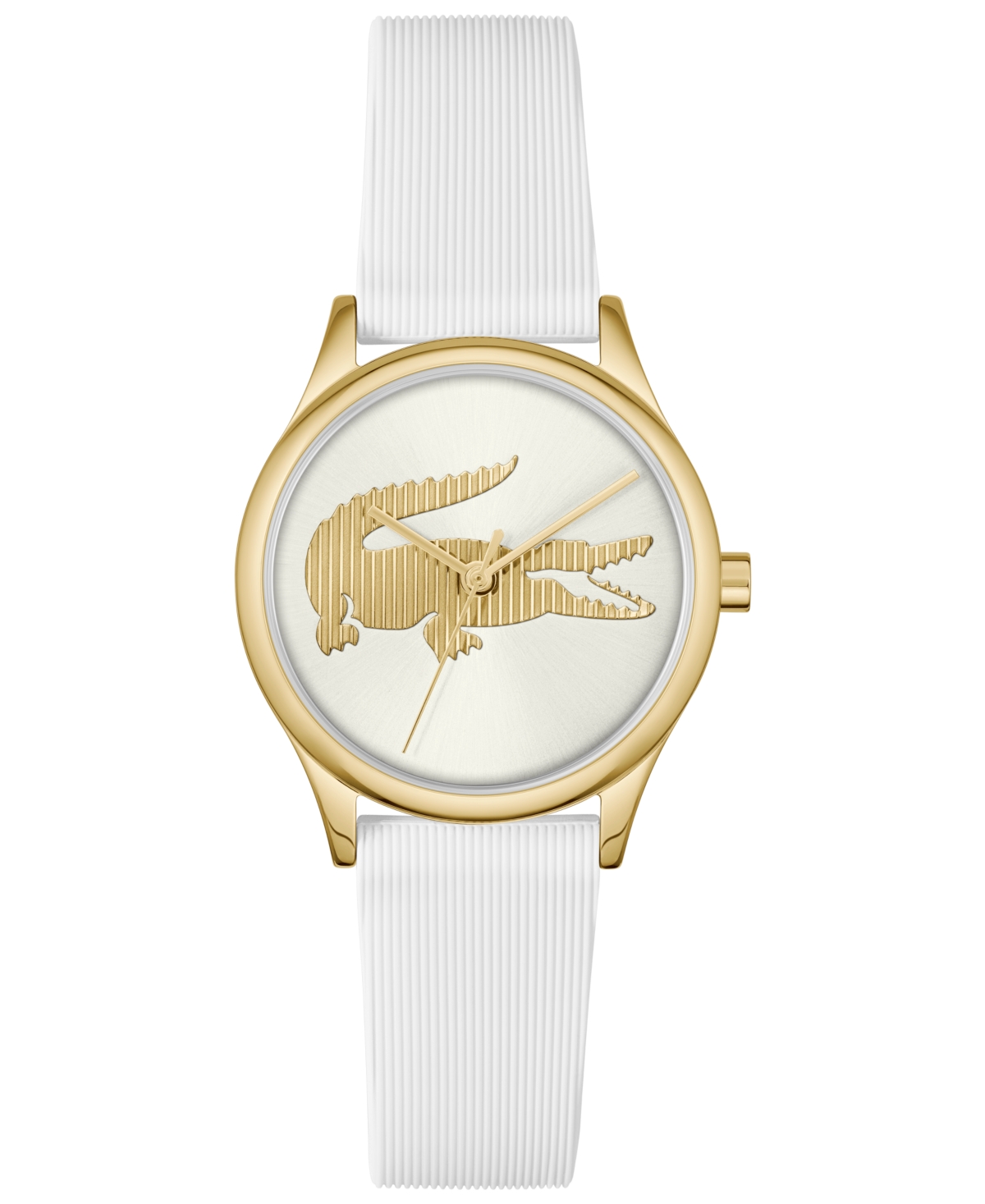 Lacoste Women's Crocodelle White Silicone Strap Watch, 30mm In White