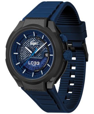 Men's LC33 Mech Hybrid Automatic Blue Silicone Strap Watch, 44mm