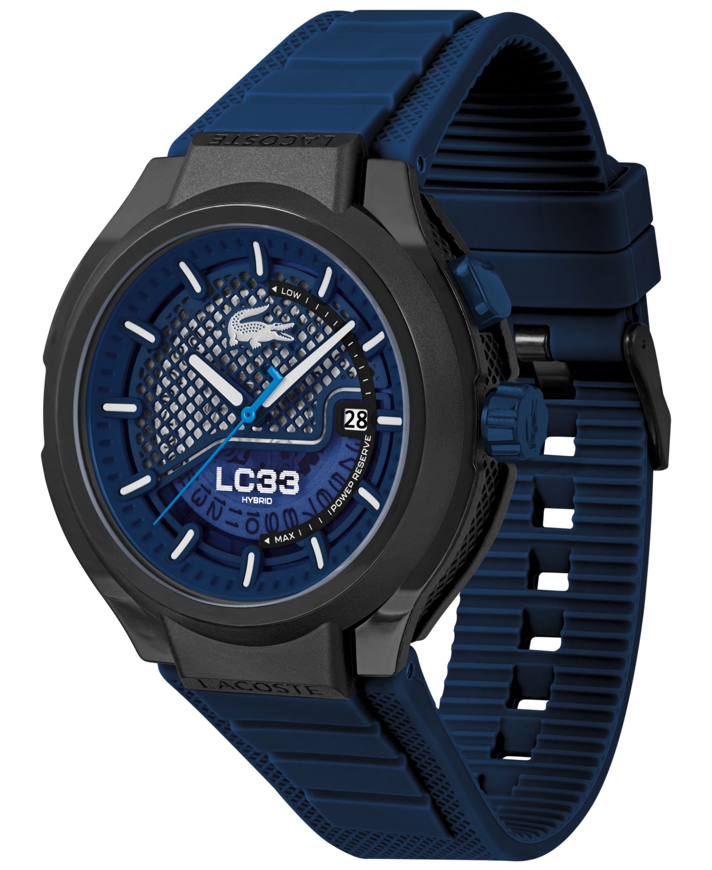 Мужские часы Lacoste LC33 Mech Hybrid Automatic Blue Silicone Strap Watch, 44mm — фото 2