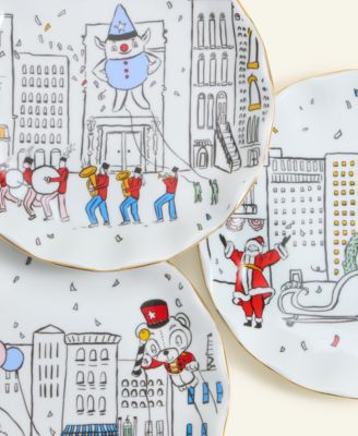 Thanksgiving Day Parade 2025 NYC Scenic Scalloped Appetizer Plate Set, Set of 6, Macy's Exclusive