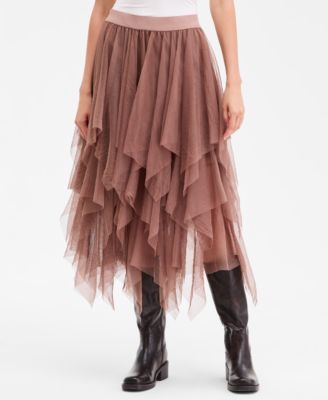 Women's Tiered Ruffle Mesh Skirt