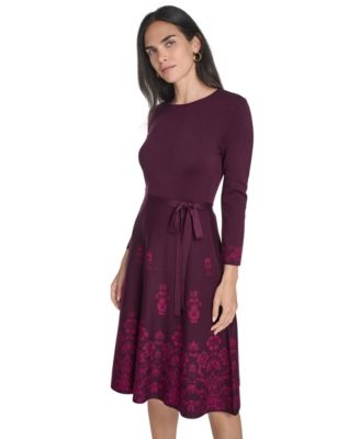 Women's Placement Print Fit and Flare Dress