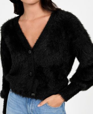 Women's Keyla Rhinestone-Button Cardigan Sweater