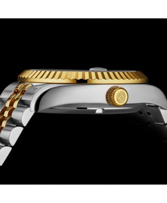 Datemaster II Men s Swiss Automatic 42mm Two-Tone Stainless Steel Watch, Silver Dial, Fluted Bezel, Day & Date, 100M Water Resistant