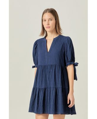 Women's Gingham Tiered Mini Dress