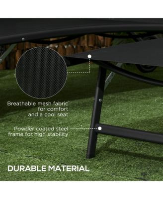 2 Piece Chaise Lounge Chair Pool Chairs with Wheels,