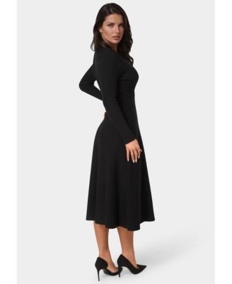 Women's Fit and Flare Midi Sweater Dress