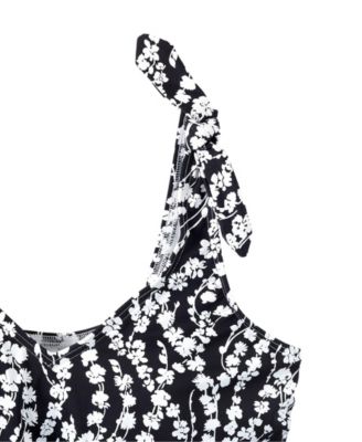 Plus Size Tie Shoulder Flutter Tankini Top