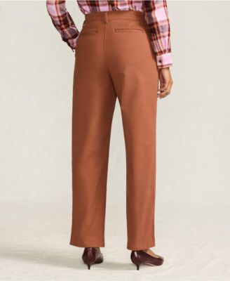 Petite Chino High Rise Rail Straight Leg Pants
