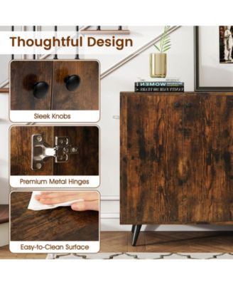 Buffet Sideboard Mid Century Modern 4-Door Storage Cabinet 50" Accent Cabinet