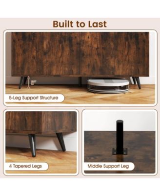 Buffet Sideboard Mid Century Modern 4-Door Storage Cabinet 50" Accent Cabinet