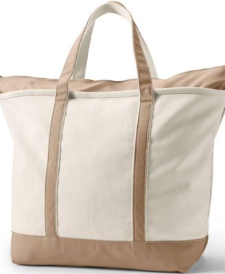 Extra Large 5 Pocket Zip Top Canvas Tote Bag