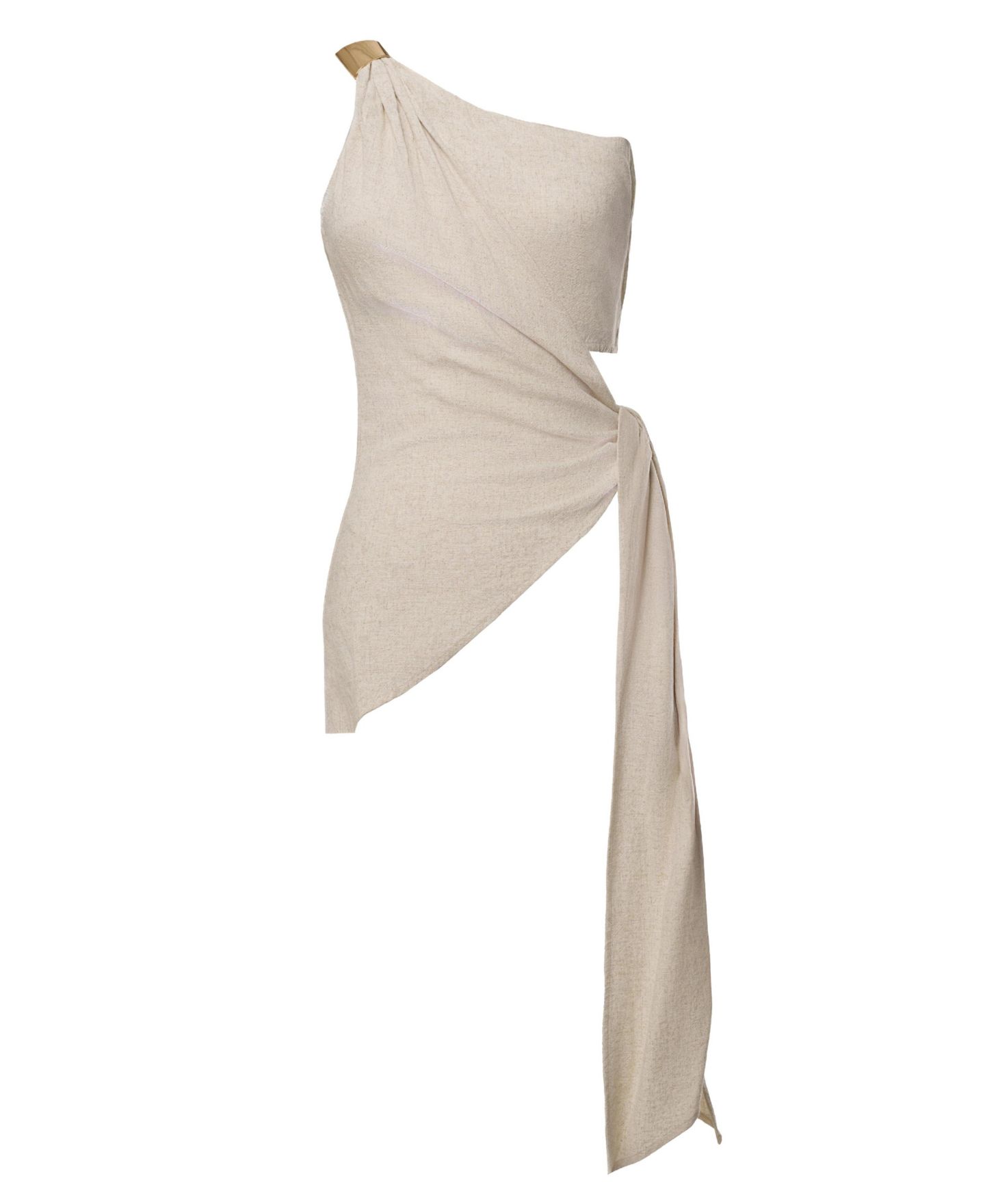 Женский топ JLUXLABEL Palmera One Shoulder Top, цвет: Бежевый — фото 2