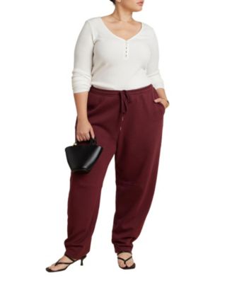 Elements Women's Plus Size Barrel Leg Sweatpant