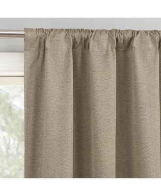 Parsons Herringbone Magnetic Closure 100% Blackout Rod Pocket Curtain Panel Pair