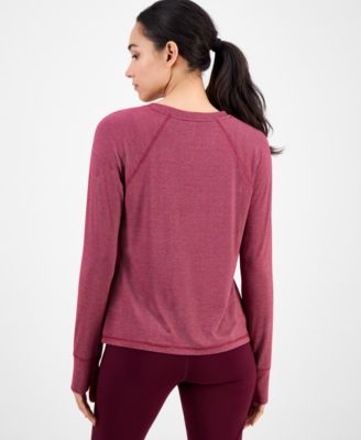 Women's Metallic Raglan-Sleeve Top