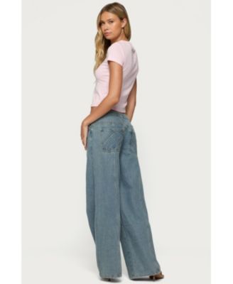 Women's Stitch & Pleat Low Rise Jeans