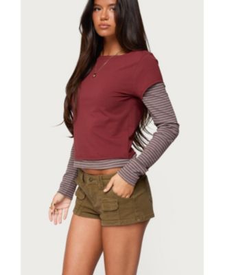 Women's Layered Stripey Long Sleeve T Shirt