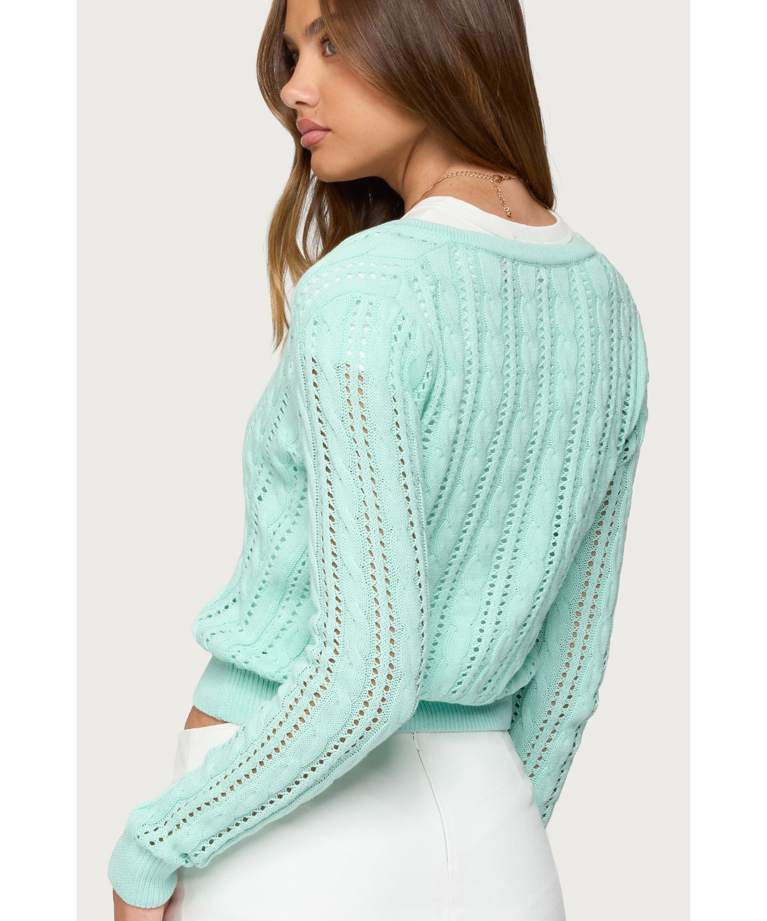 Womens Haisley Cable Knit Cardigan