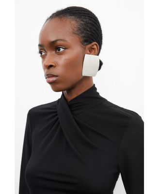 Jersey And Georgette Mix High Neck Top