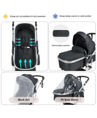 Baby 2-in-1 Stroller High Landscape Stroller w/ Reversible Seat