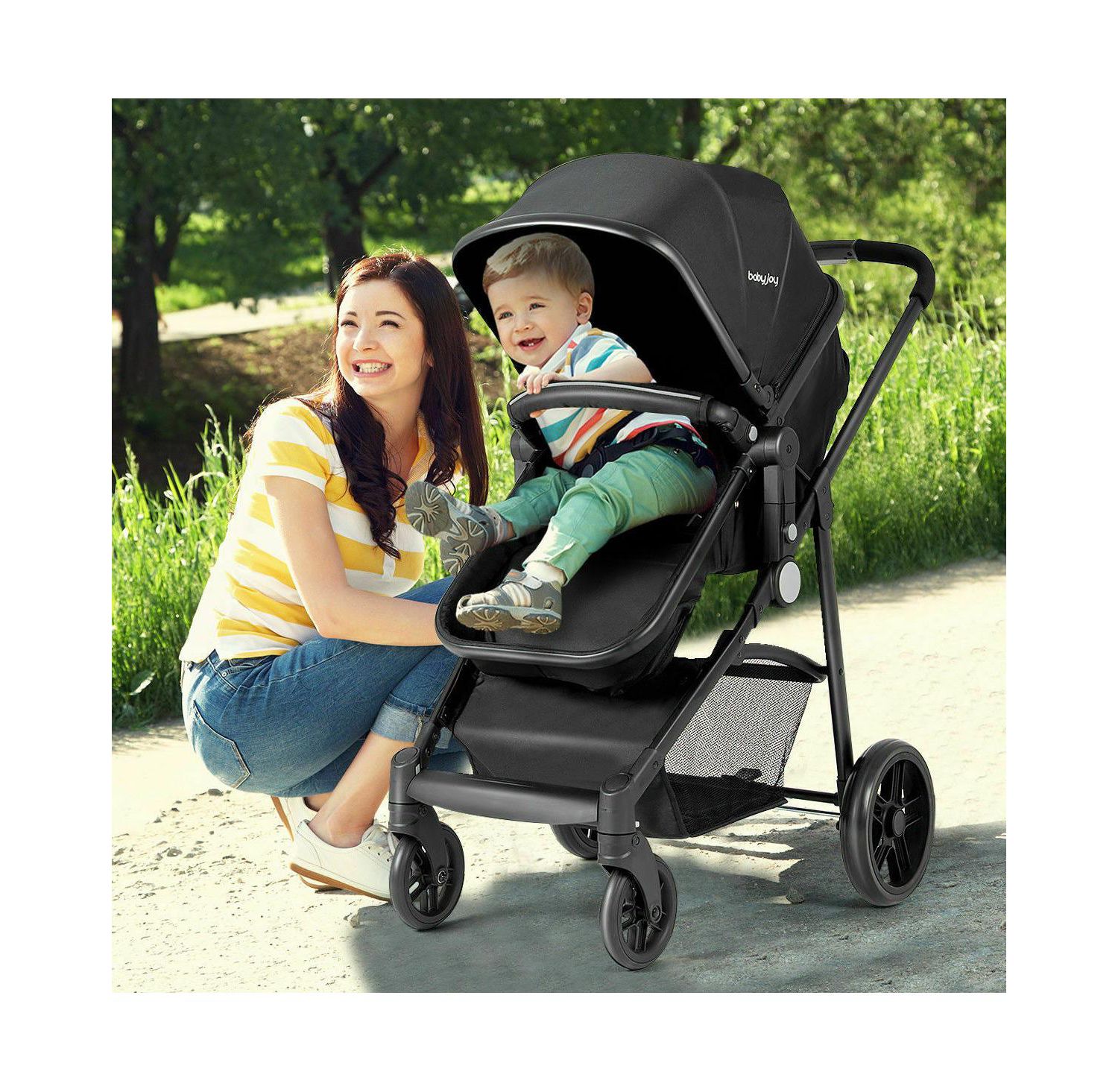 2 In1 Foldable Baby Stroller Kids Travel Newborn Infant