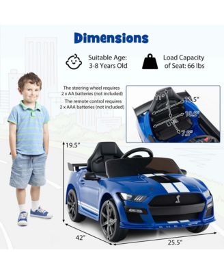 12V Licensed Ford Mustang Shelby GT500 Kids Ride on Car with Remote Control