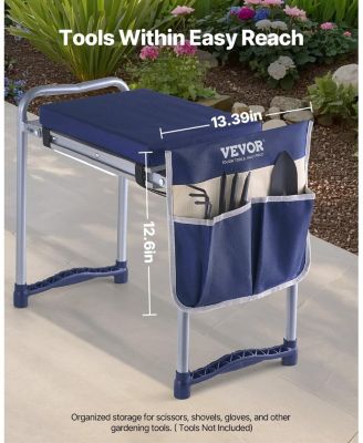 Garden Kneeler with 11" EVA Pad, 2-in-1 Folding Heavy Duty Kneeling Stool