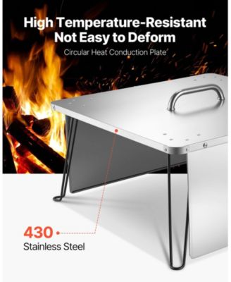 Fire Pit Burner Cover Heat Deflector and Stainless Steel forOutdoor Use