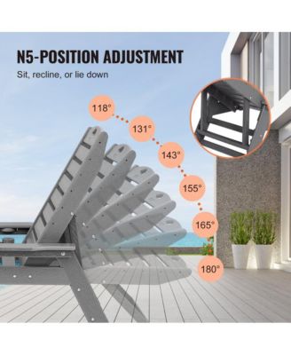 Outdoor Chaise Lounge Chair with 6-Position Adjustable Reclining Bench