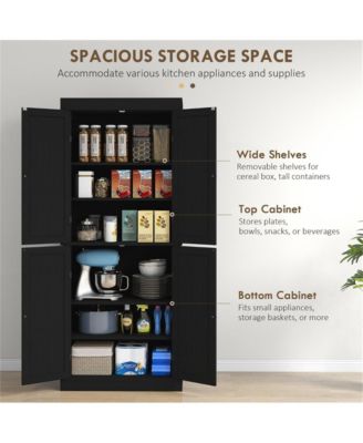 Robust Kitchen Storage Cabinet with Doors and Adjustable Shelves for Organized Pantry