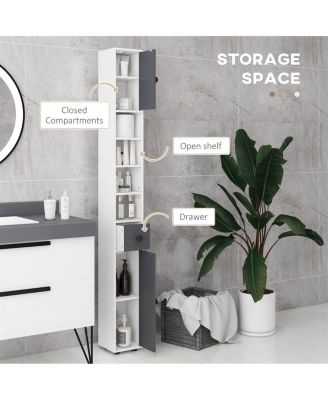 Compact Bathroom Floor Cabinet with Multiple Shelves for Extra Bathroom Storage