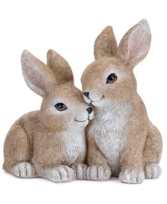 Double Bunny Set of 2 Adorable Decorative Accents for Home and Garden
