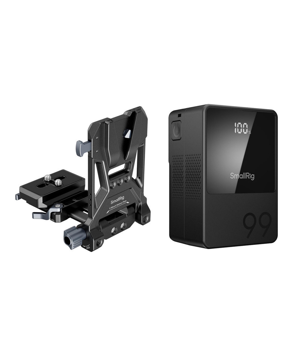 SmallRig VB99 Mini Rechargeable V-Mount Battery with Foldable Battery Plate - Black