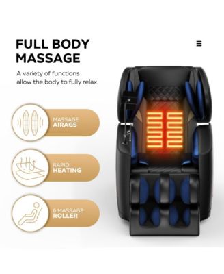 Zero Gravity Massage Chair Recliner with Heat, Foot Roller & Air Compression, Full Body Massage for Home Relaxation